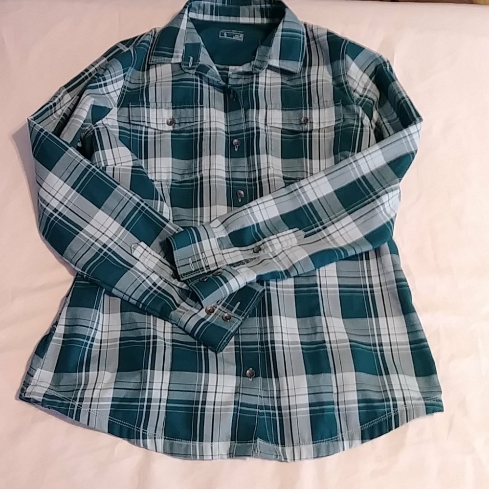 Eddie Bauer womens flannel look button down top